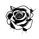 hand taking rose tattoo design idea