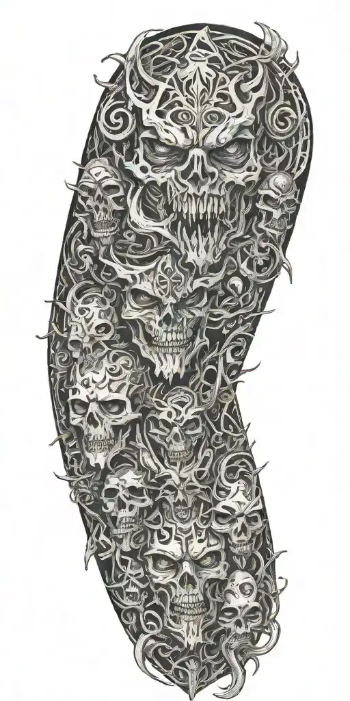 demons graveyard tattoo design idea