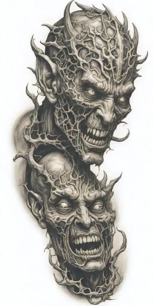 demons trapped tattoo design idea