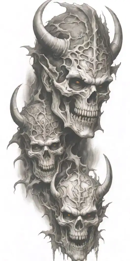 dark grave yard tattoo design idea