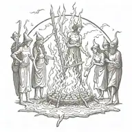 witches burning at the stake in medieval Europe tattoo design idea