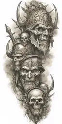 holy war tattoo design idea