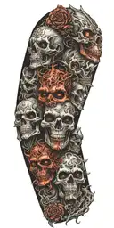 demons graveyard tattoo design idea