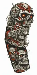 demons graveyard tattoo design idea