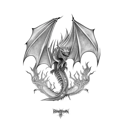 death dragon tattoo design idea