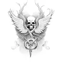 grim reaper with wings tattoo design idea