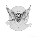 grim reaper with wings tattoo design idea