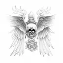 grim reaper with wings tattoo design idea