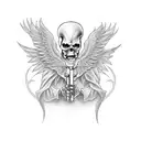 grim reaper with wings tattoo design idea