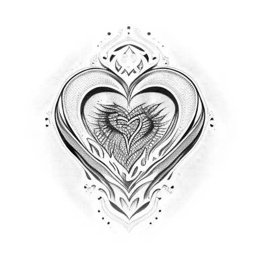 heart on fire tattoo design idea