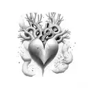 heart on fire tattoo design idea