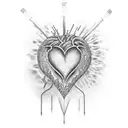 heart on fire tattoo design idea