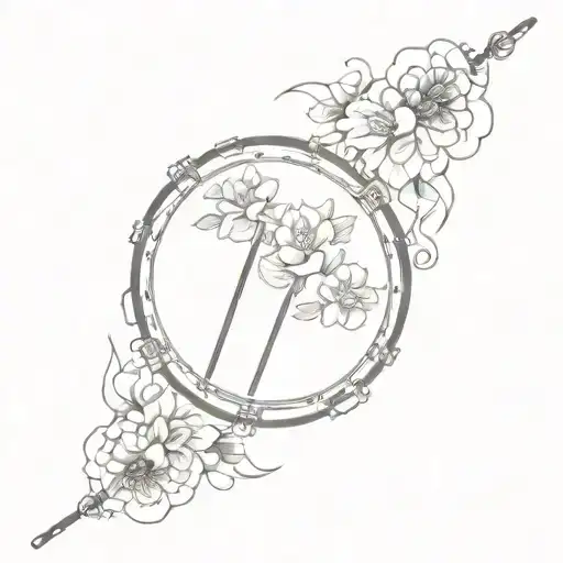 pipe band snare drum with floral surround  tattoo design idea