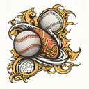 softball  tattoo design idea