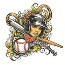 softball  tattoo design idea