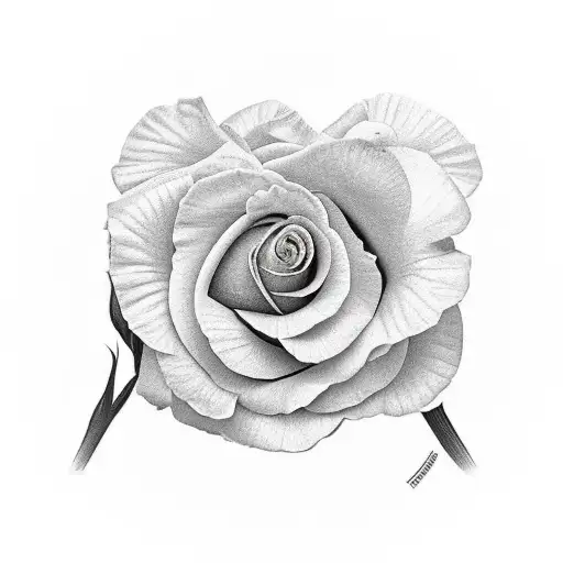 An eye with the background of a rose, and among the petals, there should be dollar bills. The iris should be held by a h tattoo design idea