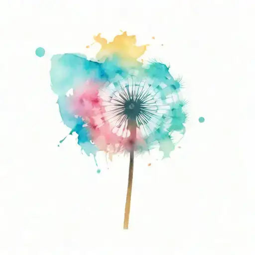 dandelion blowing tattoo design idea