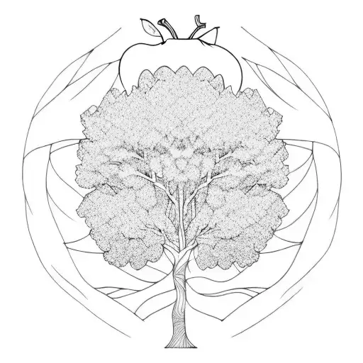 Apple tree branch tattoo design idea
