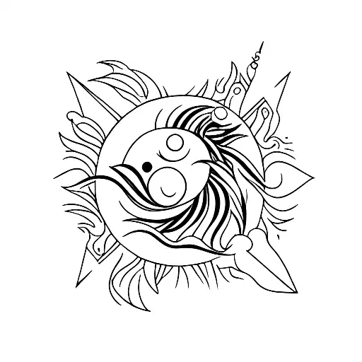 sol e lua  tattoo design idea