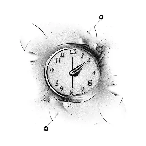 A surreal tattoo of a clock melting into a staircase, symbolizing the passage of time tattoo design idea