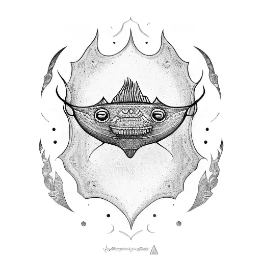 Salvadoran Folk Art Style Stingray (evoking Gramma Tala's tattoo from the film Moana) tattoo design idea
