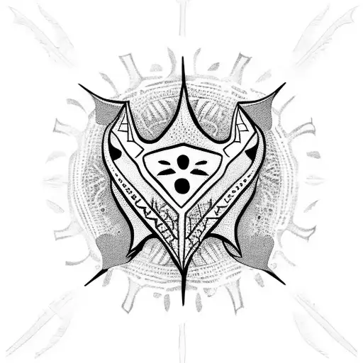 Salvadoran Folk Art Style Stingray tattoo design idea
