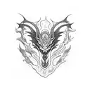 Dragon three heads tattoo design idea