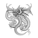 Dragon three heads tattoo design idea