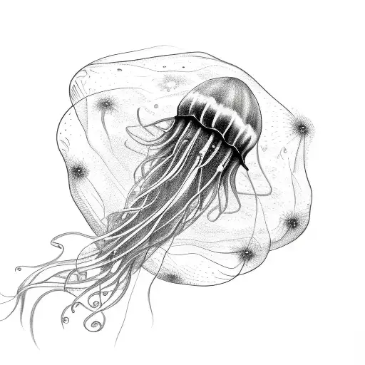 jellyfish with semi colon tattoo design idea