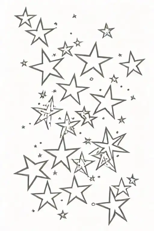 scattered stars  tattoo design idea