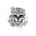 pirate Māori skull tattoo design idea