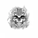 pirate Māori skull tattoo design idea