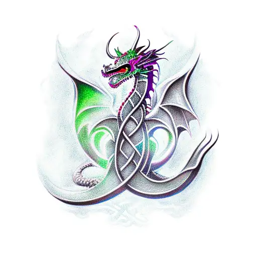 Celtic dragon tattoo design idea