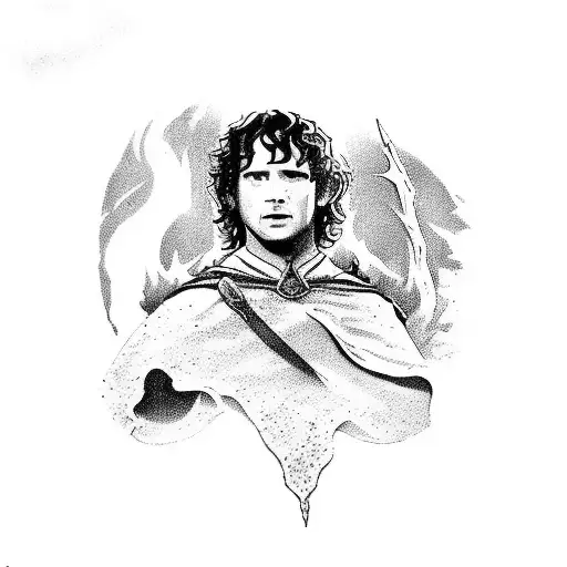 Lord of the Rings battle scene from the Lord of the Rings film by Peter Jackson tattoo design idea