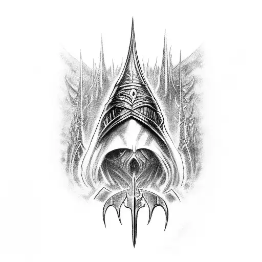 Sauron in battle, from Peter Jackson "Lord of the Rings" films tattoo design idea