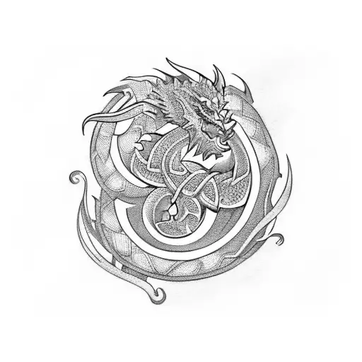 Celtic dragon tattoo design idea