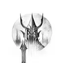 Sauron in battle, from Peter Jackson "Lord of the Rings" films tattoo design idea