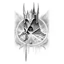 Sauron in battle, from Peter Jackson "Lord of the Rings" films tattoo design idea