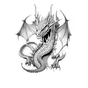 Smaug the Dragon from Peter Jackson movie The Hobbit tattoo design idea