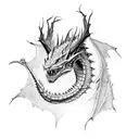 Smaug the Dragon from Peter Jackson movie The Hobbit tattoo design idea