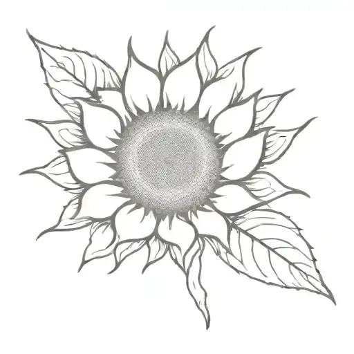 sunflower coming out of broken skull tattoo design idea