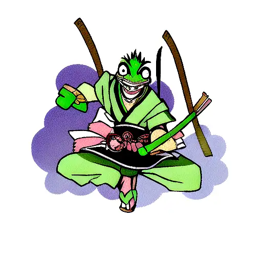 samurai frog tattoo design idea