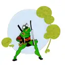 samurai frog tattoo design idea