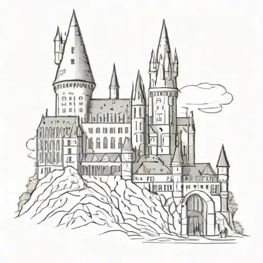 hogwarts castle  tattoo design idea