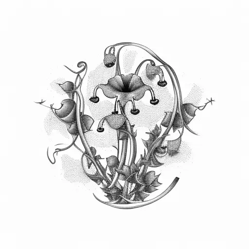 2 stars. lily of valley, poppy and vines connecting. from under bicep to wrap arounf into shoulder   tattoo design idea