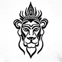 lion tibet buddha tattoo design idea