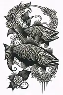 Salmon tattoo design idea