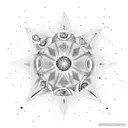 pleiades constellation with Maia star enlarged and highlighted tattoo design idea