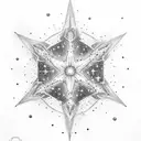 pleiades constellation with Maia star enlarged and highlighted tattoo design idea