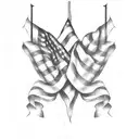 ripped american flag  tattoo design idea